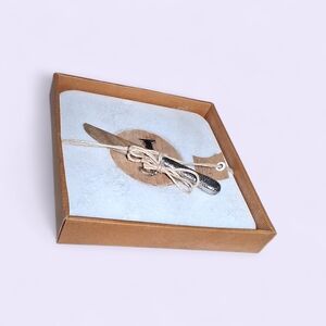 Mud Pie Black and Silver Cheese Knife Set